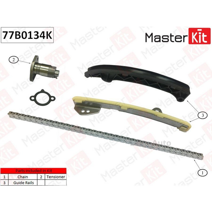 MASTERKIT 77B0134K 77B0134K Комплект цепи ГРМ Toyota/Lexus Rav-4/Avensis/NX 3ZR-FAE/3ZR-FE 09- (без звездочек)