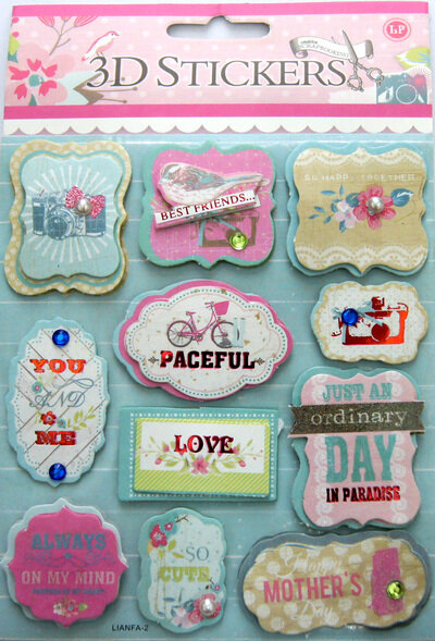 Наклейки 3D "Stickers", арт. lianfa-AK- 2, упак 1 шт
