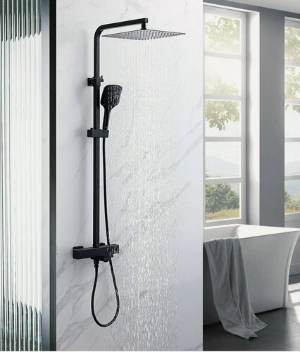 Изображение товара Душевая стойка Gappo G2417-60, с термостатом, латунь, цвет черный