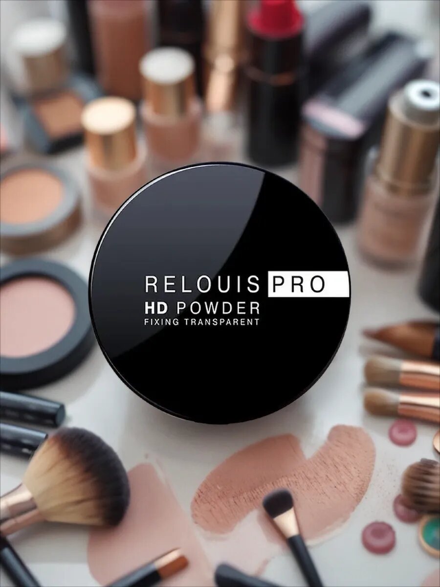Пудра RELOUIS "PRO HD Powder", для фиксации, прозрачная, для всех типов кожи — фото 1