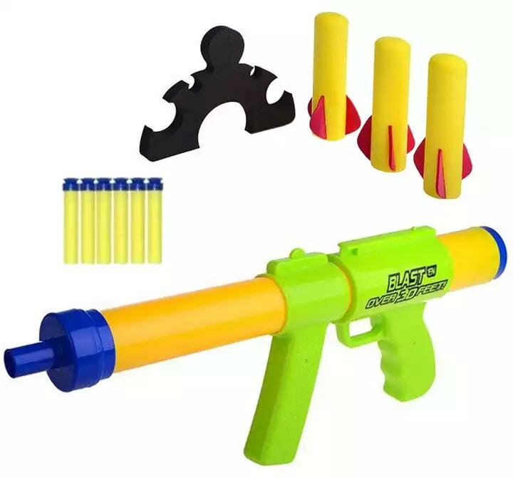 Пистолет детский КНР помповый 8101C, патроны с присоской, ракеты