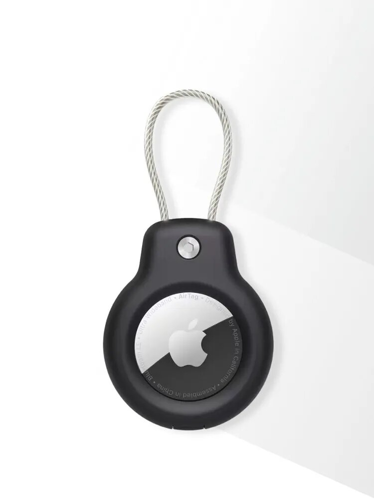 Чехол для смарт-метки, для Apple AirTag, ударопрочный, матовый, черный — фото 1