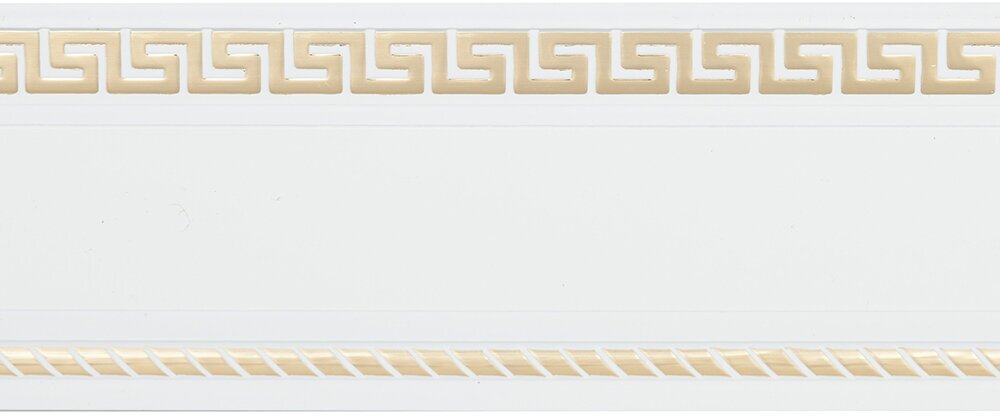 Бленда 68 мм для пластмассового карниза Тесей 350 см белый с золотом
