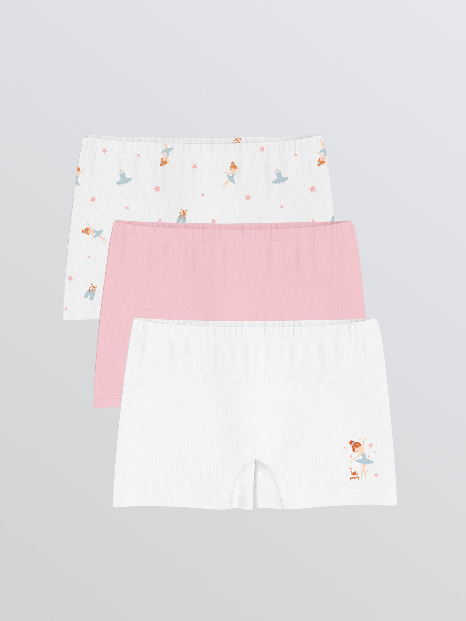 Трусы LC Waikiki 3 шт. размер 7-8 лет розовый экрю