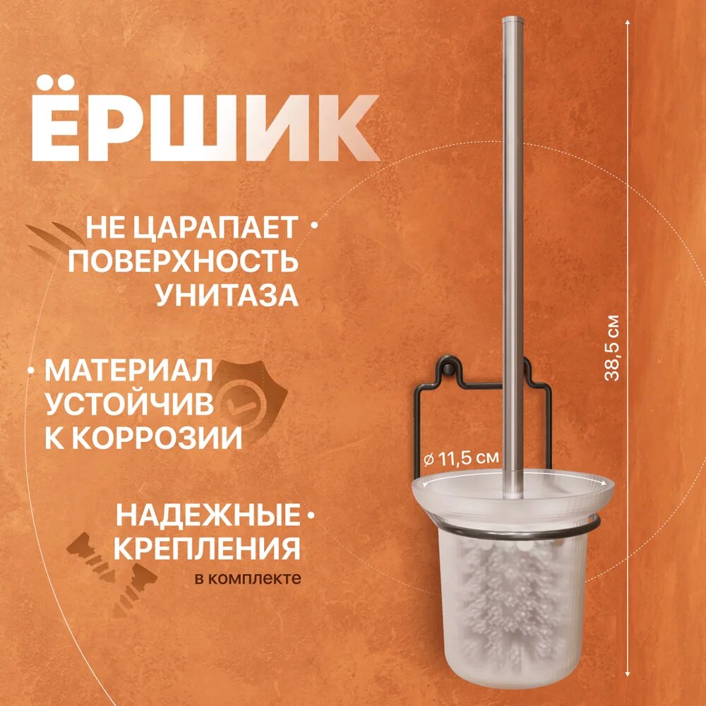 Ершик DIWO Смоленск ПК14787 черный настенный хром