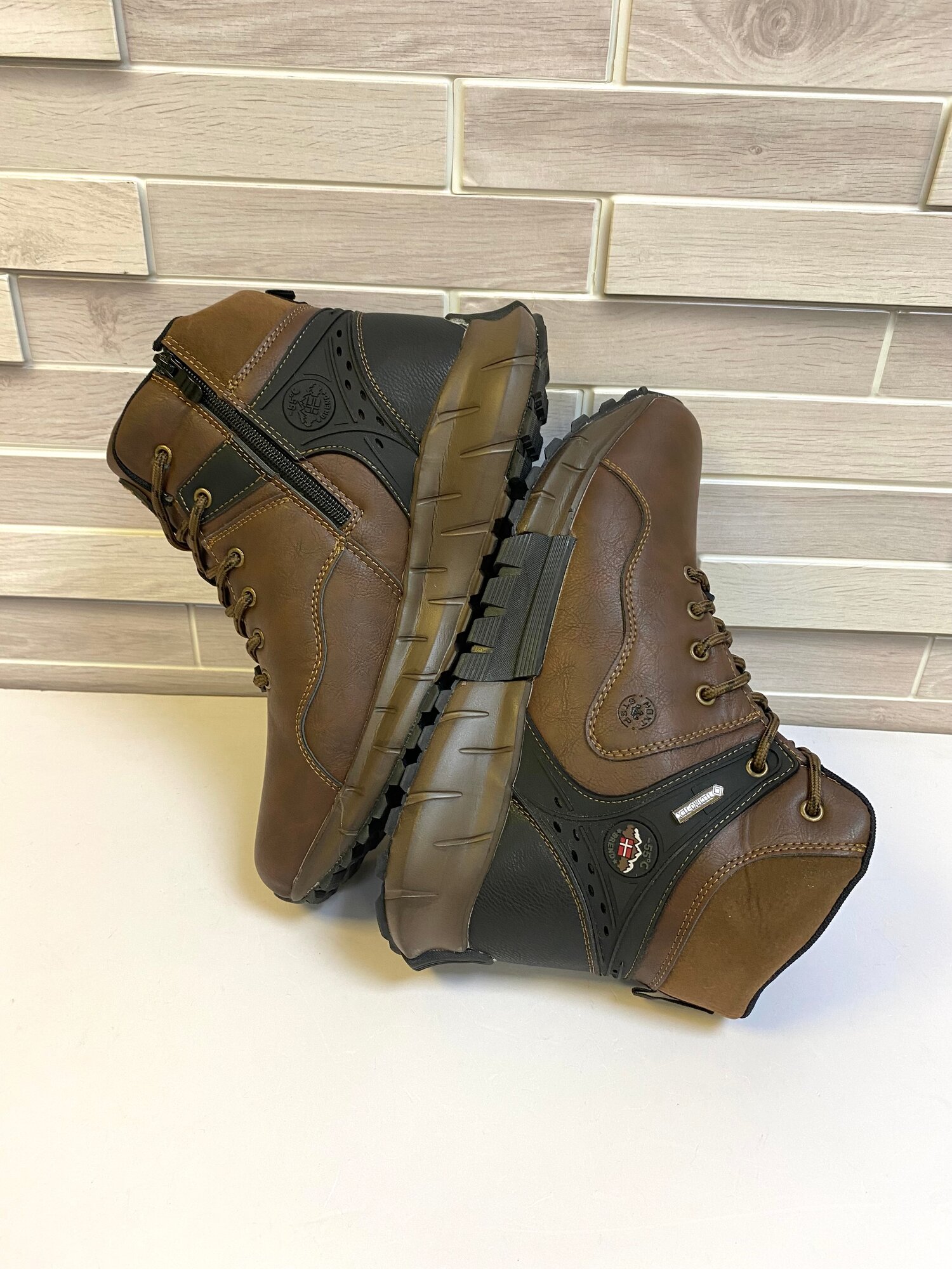 Ботинки берцы, размер 45, светло-коричневый/черный — фото 1