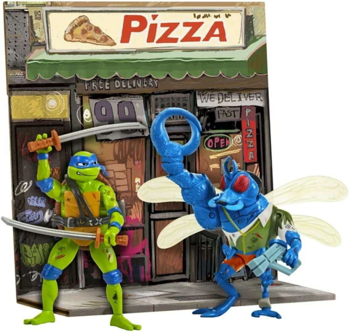 Playmates Toys — Teenage Mutant Ninja Turtles: Mutant Mayhem Battle Pack (Леонардо против Суперфлая)