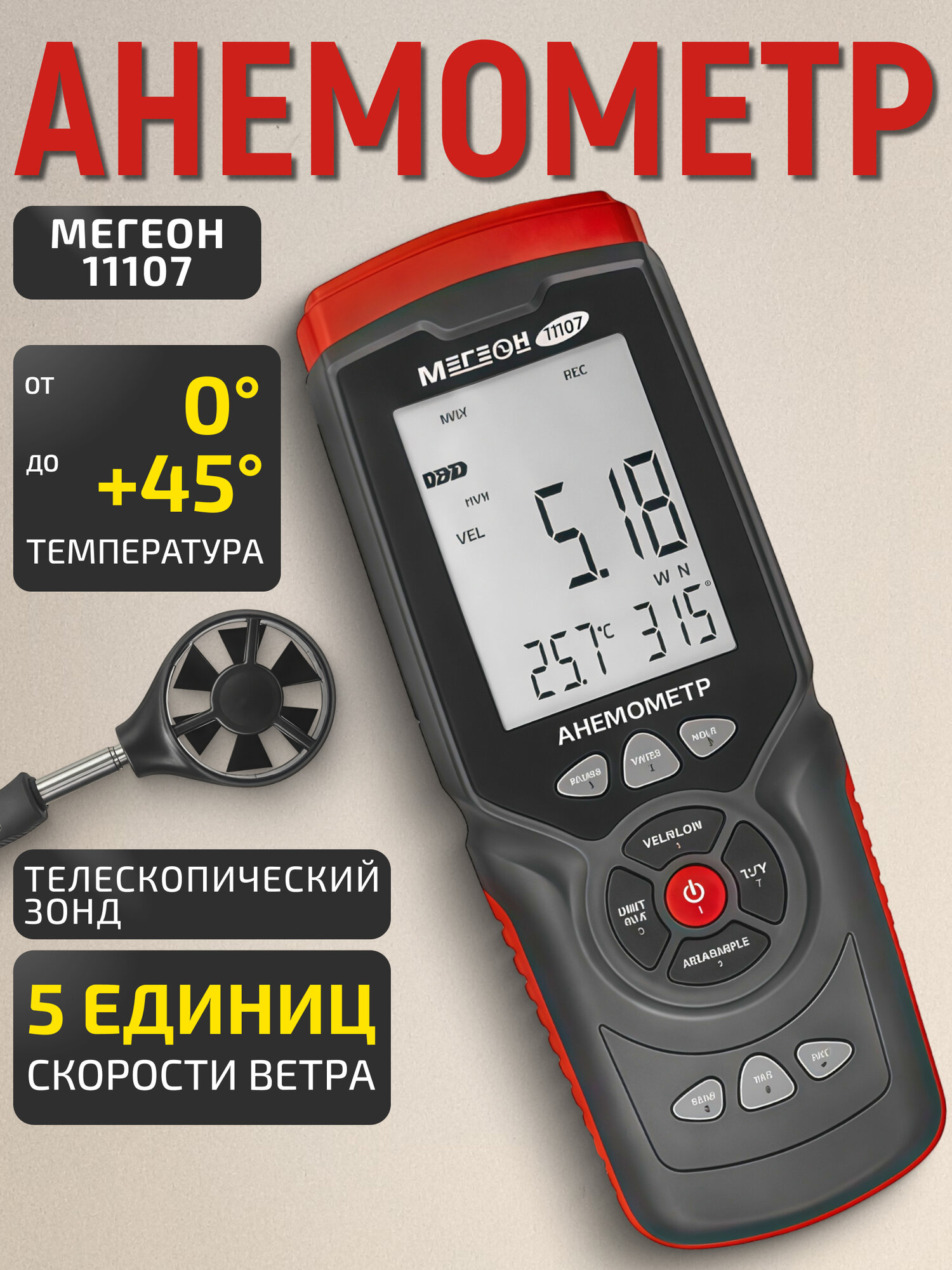 Анемометр мегеон 11107
