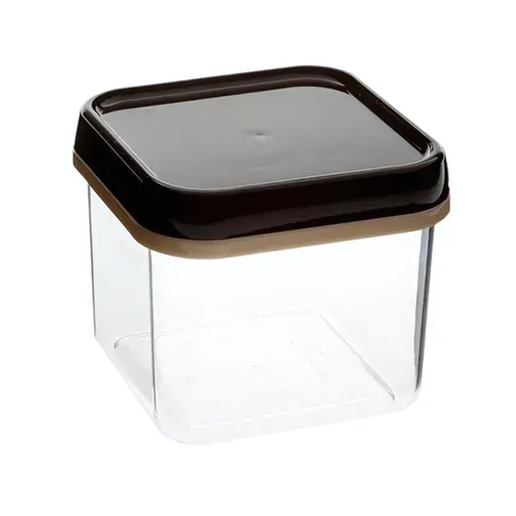 Банка для сыпучих продуктов квадратная 06л с герметичной крышкой прозрачный корпус