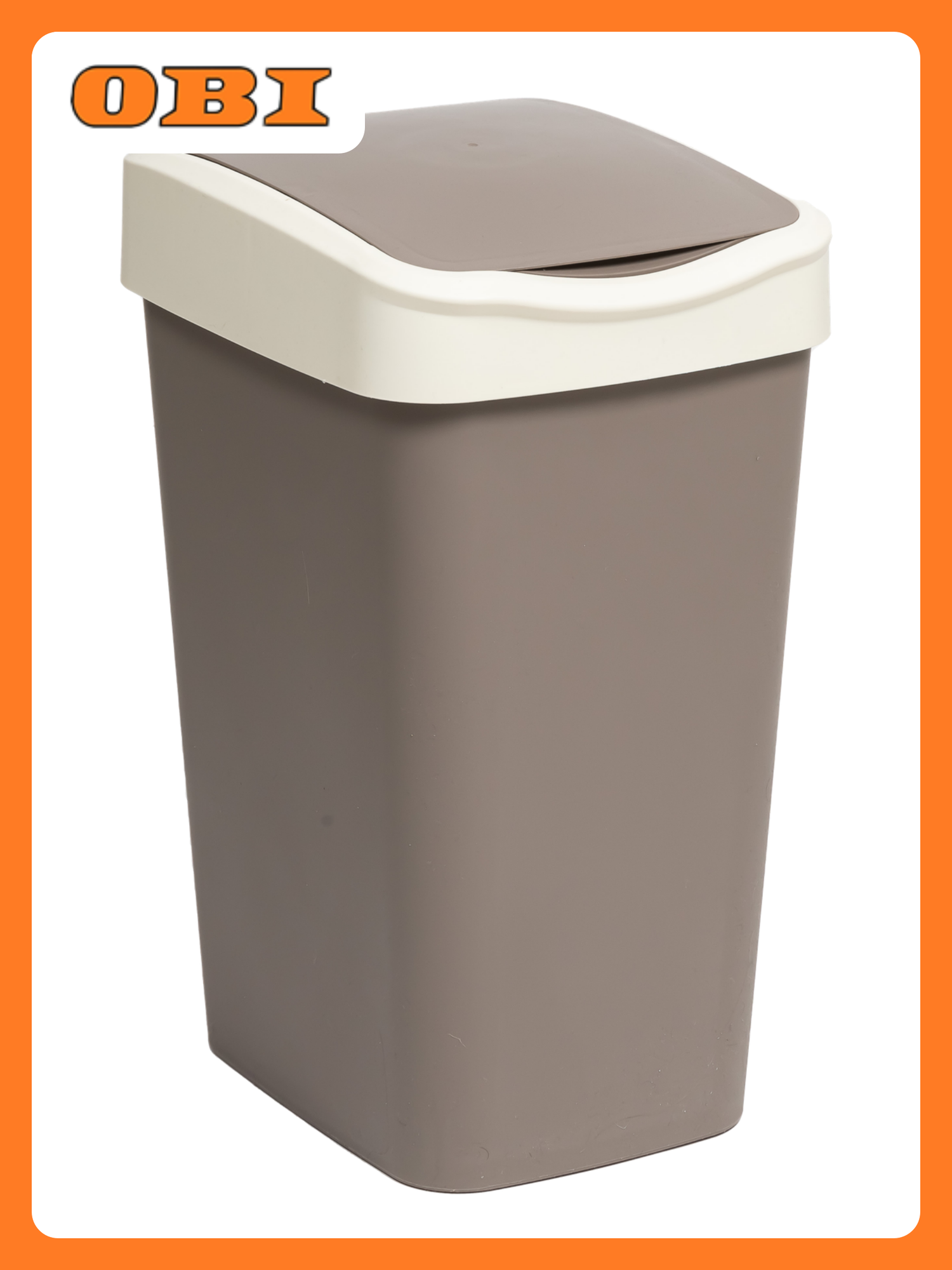 Ведро для мусора с подвижной крышкой  Tandem  20л Шоколад Слоновая кость