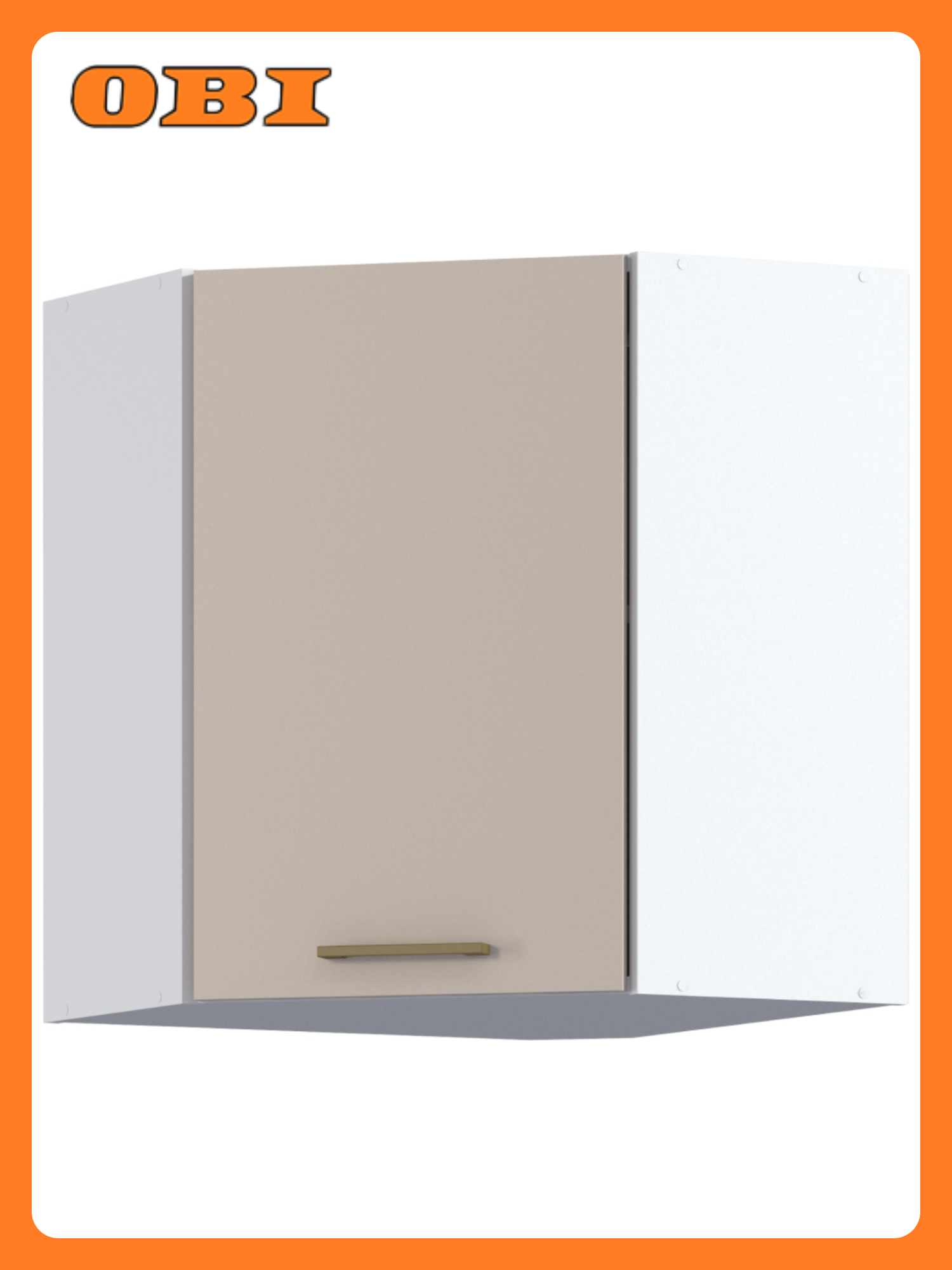 Шкаф навесной угловой столплит Соренто ЛДСП бежевый 60x305x68 см