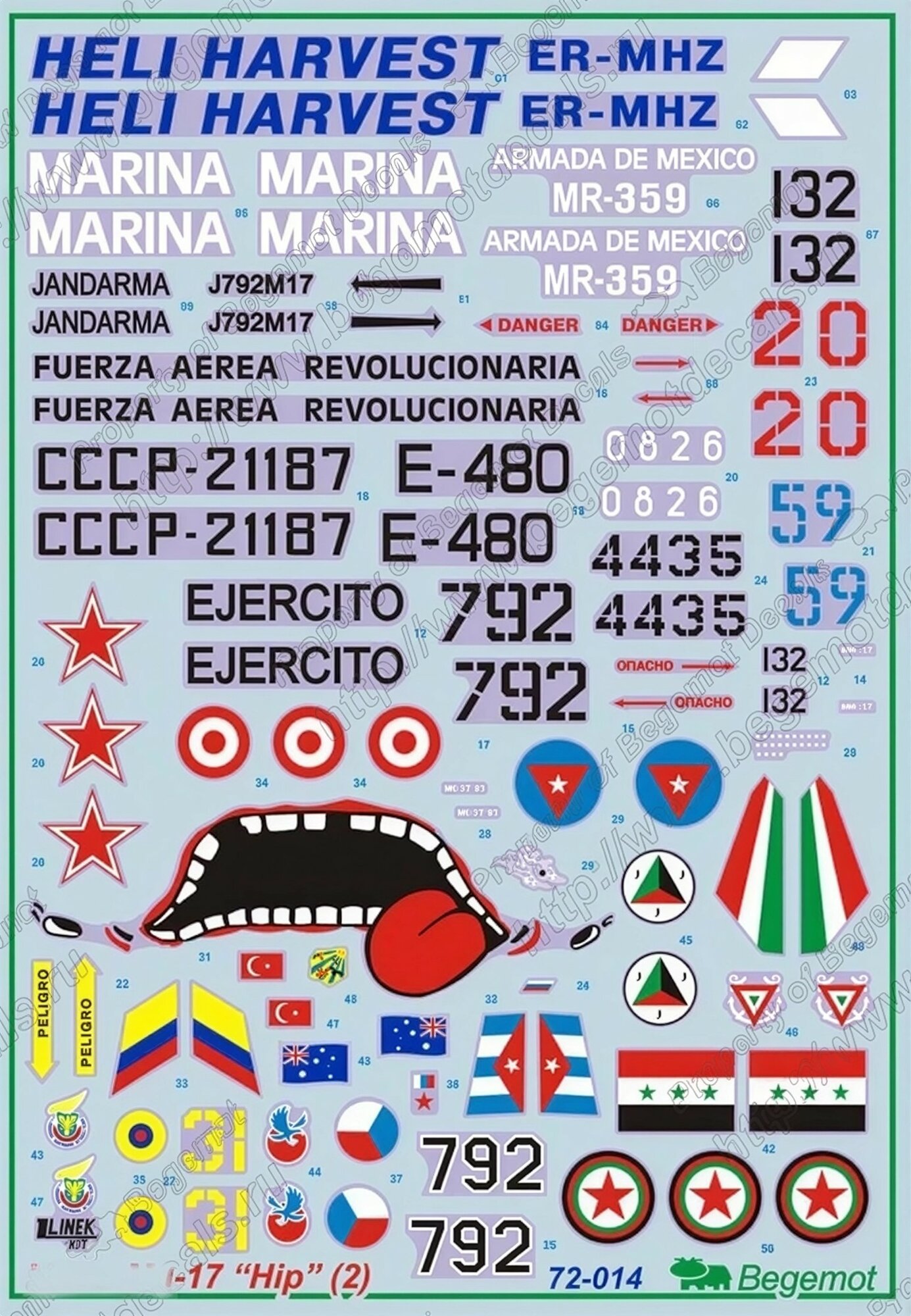 Деколь М__ил_ь М_и-17 Масштаб 1:72 — фото 1