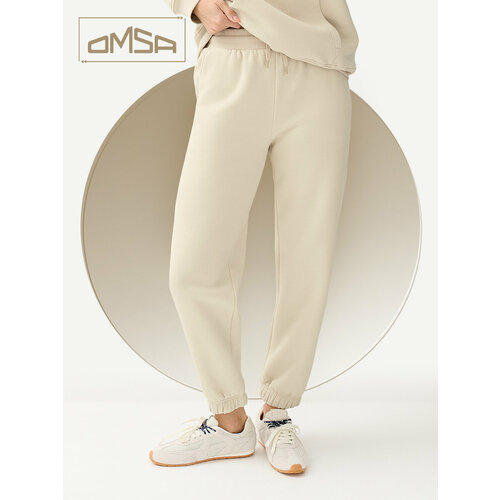 фото Брюки джоггеры omsa omsa casual, размер 44, бежевый