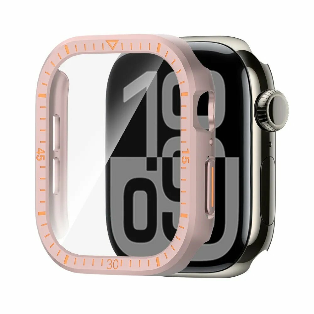 Чехол на умные часы Apple Watch 4 , 5 , SE , 6 , 7 , 8 , 9 c диагональю 40 мм - Противоударный тонкий бампер с защитой от повреждений, грязи и отпечатков