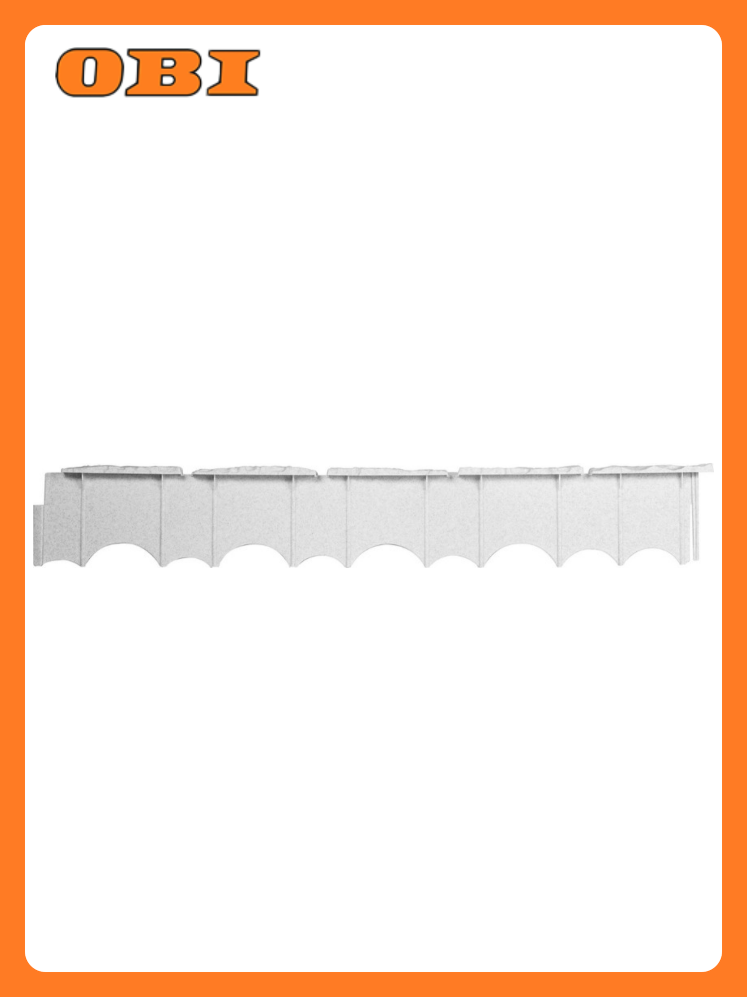 Декоративный бордюр Камешки Standartpark серый мрамор 075х0037х0125 м