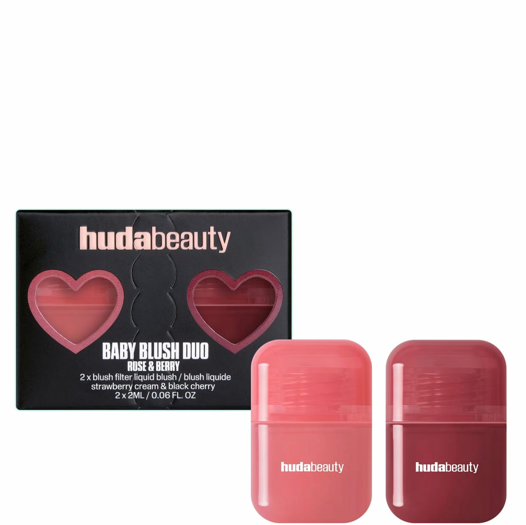 HUDA BEAUTY Жидкие румяна Baby Blush Duo Rose & Berry 2x2мл