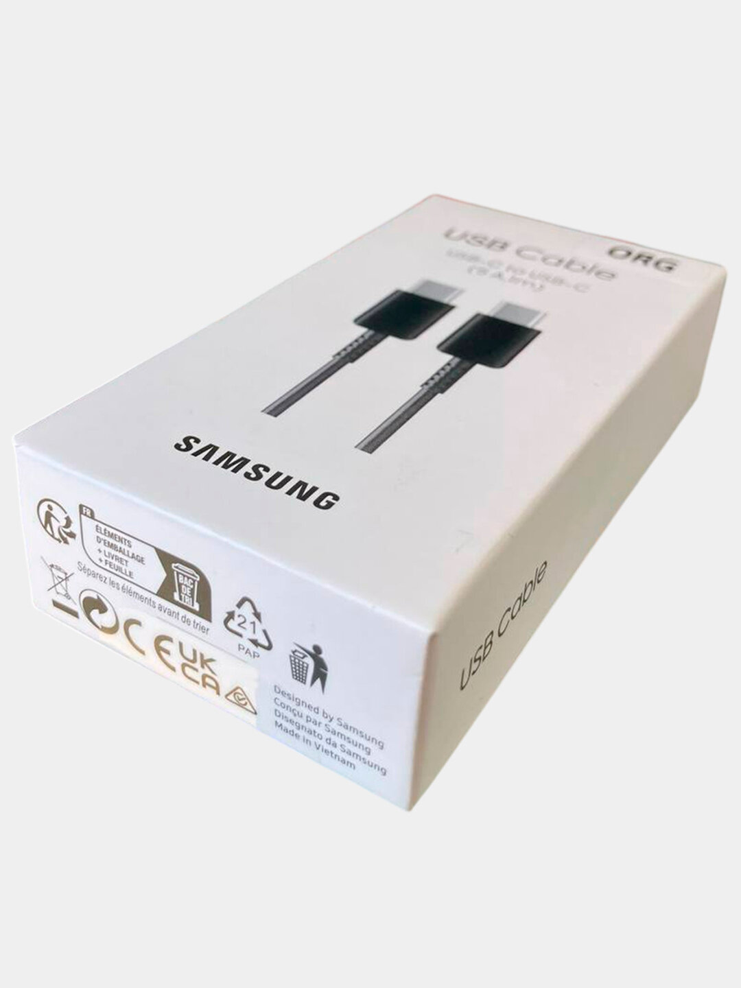 Зарядный кабель Samsung, 5 А, Type-C, 45 Вт, 1 м, 100% качество. — фото 1