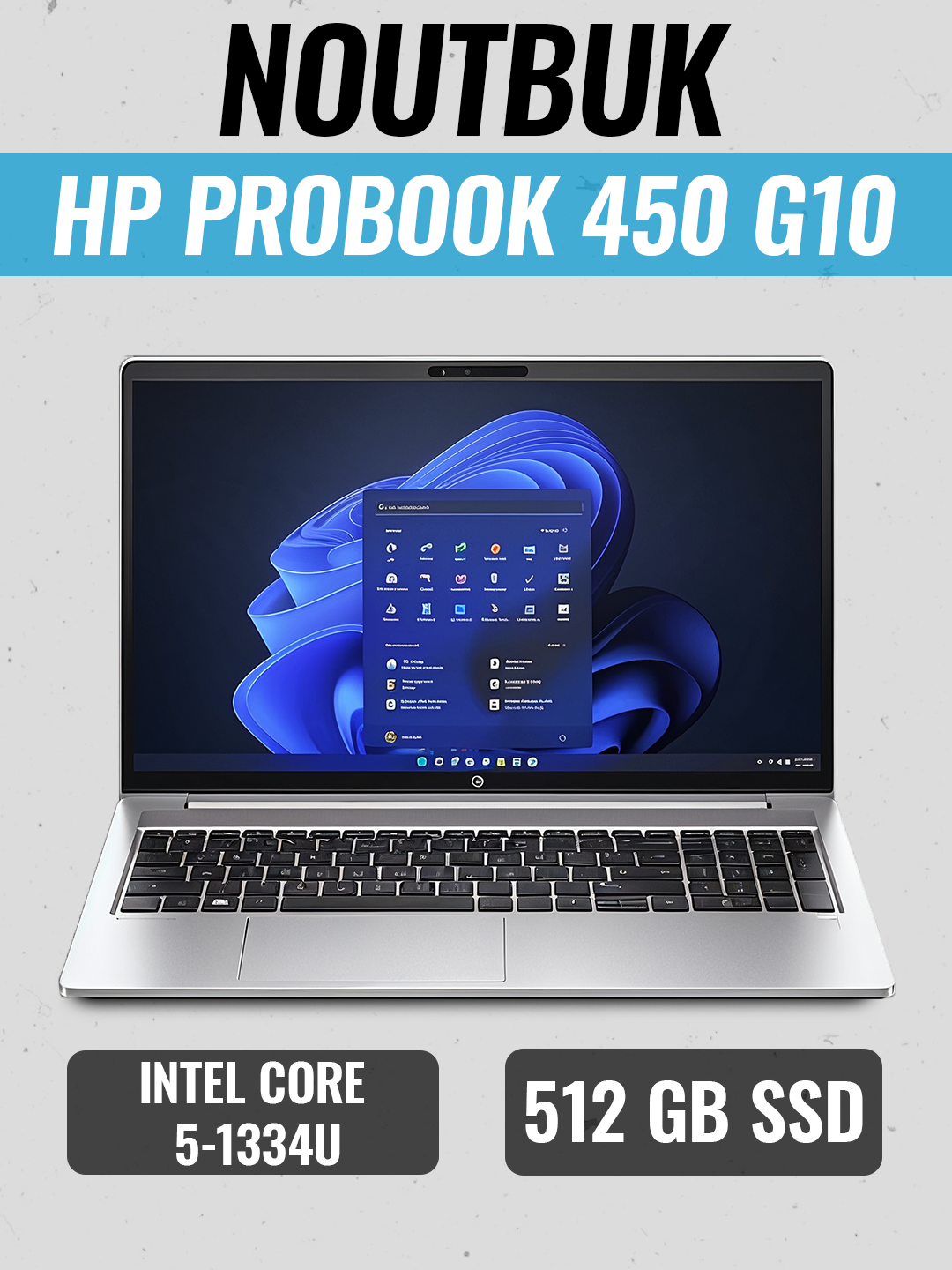 HP Probook 450 G10 (9S4) (Intel Core i5-1334U/ DDR4 16GB/ SSD 512GB/ 15,6 FHD IPS/ Intel Iris Xe Graphics/