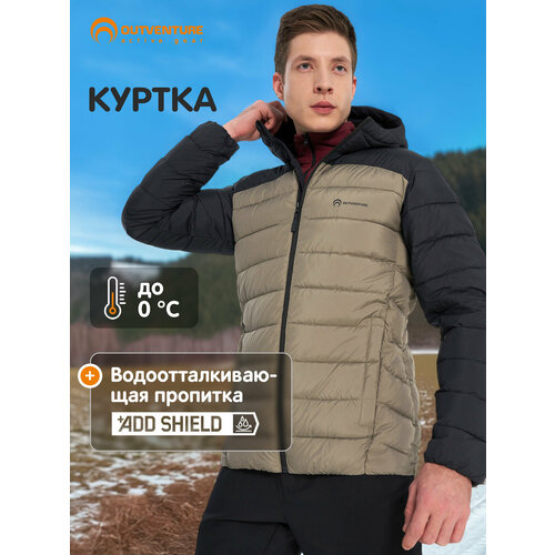 фото Пуховик outventure, размер 50, серый/бежевый