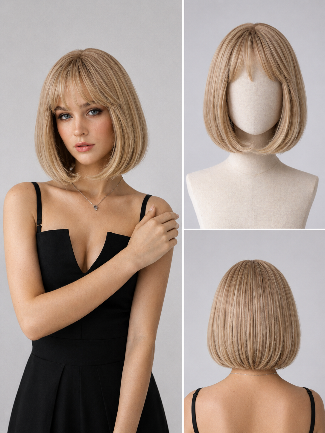 Женский парик синтетический 40 см , тон 11.81, HAIR COLLECTION имитация натуральных волос, прямые волосы, с челкой, шт