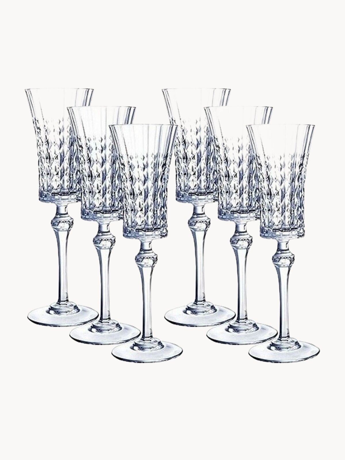 Набор фужеров (бокалов) для шампанского леди даймонд 150мл 6шт