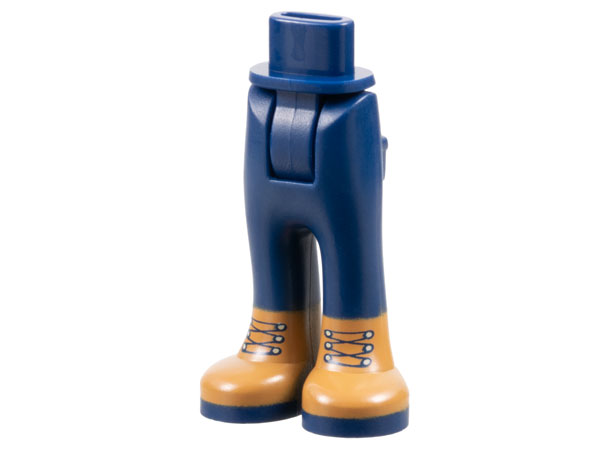 Mini Doll Hips and Trousers with Back Pockets with Medium Nougat Boots with Dark Blue Laces and Soles Pattern - Thick Hinge, 92253c00pb27 Dark Blue U