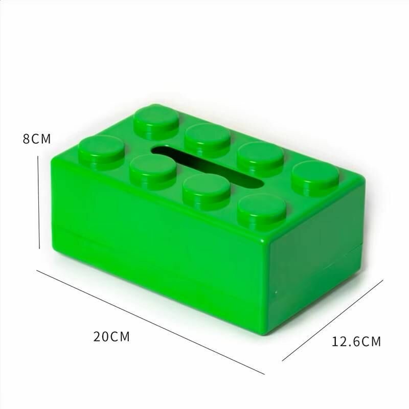 Салфетница JOHMOM пластик настенное крепление в стиле LEGO зеленая