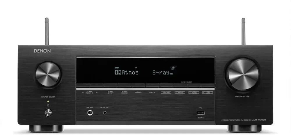 Ресивер Denon AVR-X1700H, поддержка 8K, 145Вт, 7.2 канала, черный