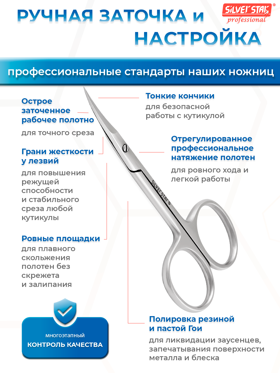 Ножницы маникюрные для ногтей Silver Star НСС 4 серии Le Rose для дома — фото 1