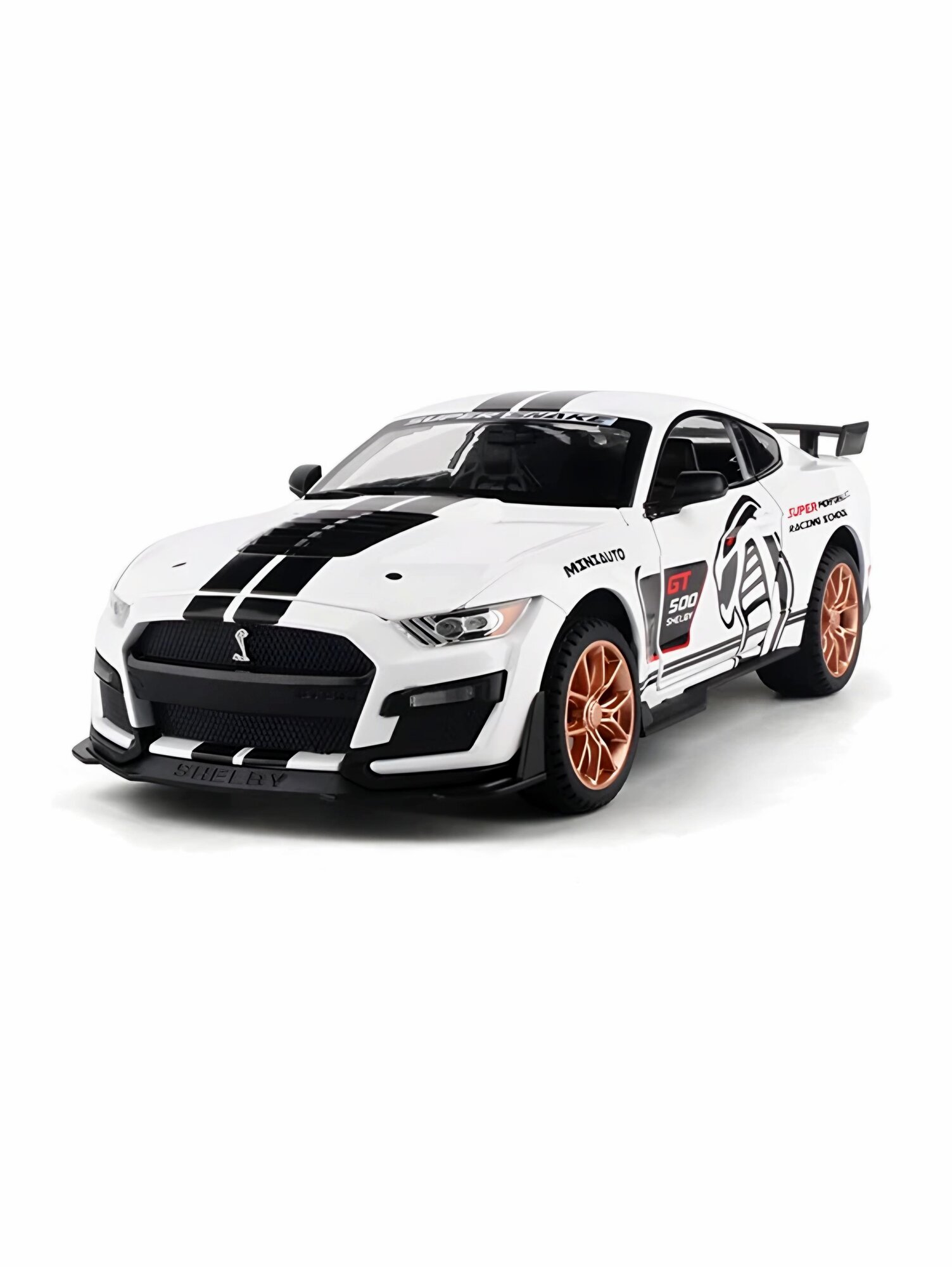 Машинка Shelby Ford Mustang GT500 1:32 массштаб, металлическая, с звуковыми и световыми эффектами, белая