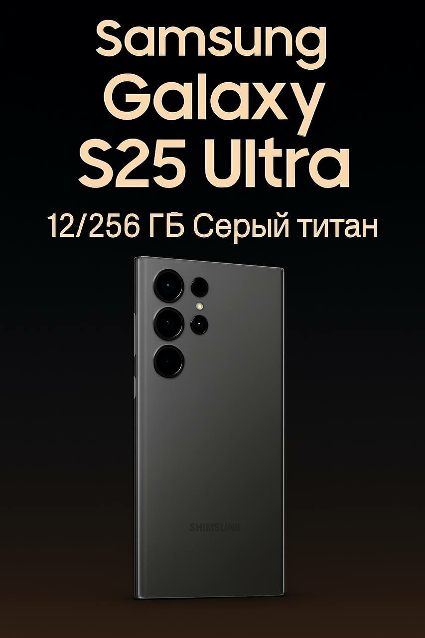 Смартфон Samsung Galaxy S25 Ultra 12/256, защита экрана, камера 200 Мп, Cерый титан