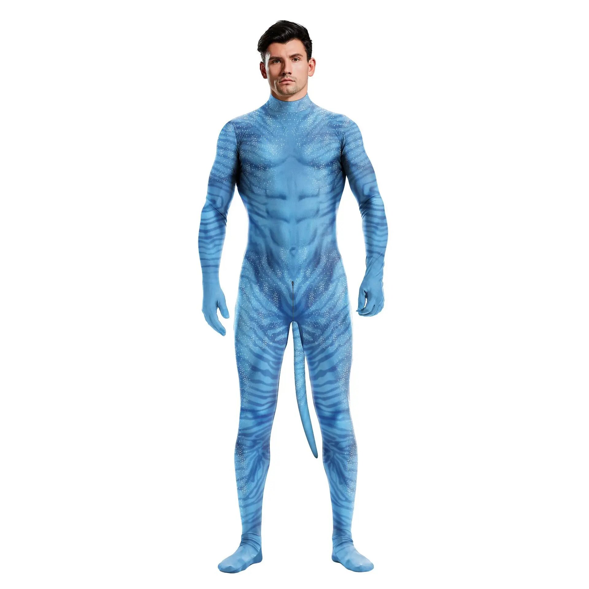 Костюм Аватара из фильма Petsuit, полноразмерный костюм животного, костюм для взрослых на Хэллоуин, карнавал, Пурим, праздничная одежда с хвостом, костюм зентай, S, Синий, Унисекс