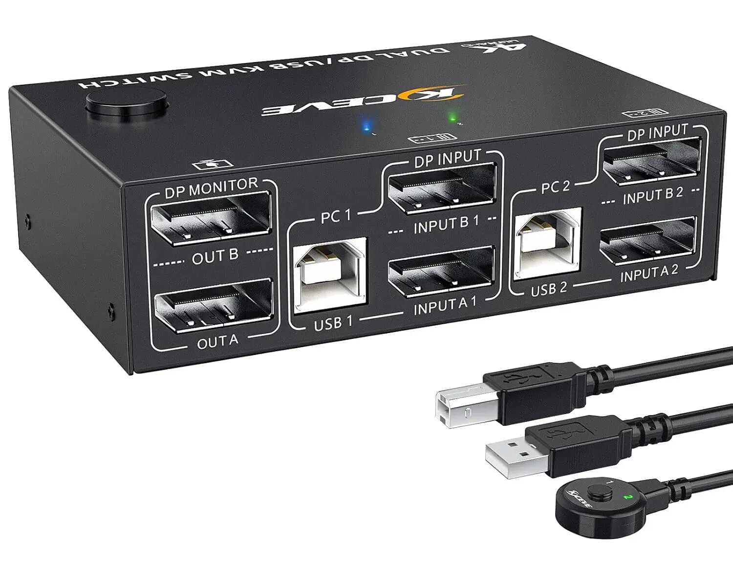 KVM-переключатель DisplayPort 2 ПК 2 монитора