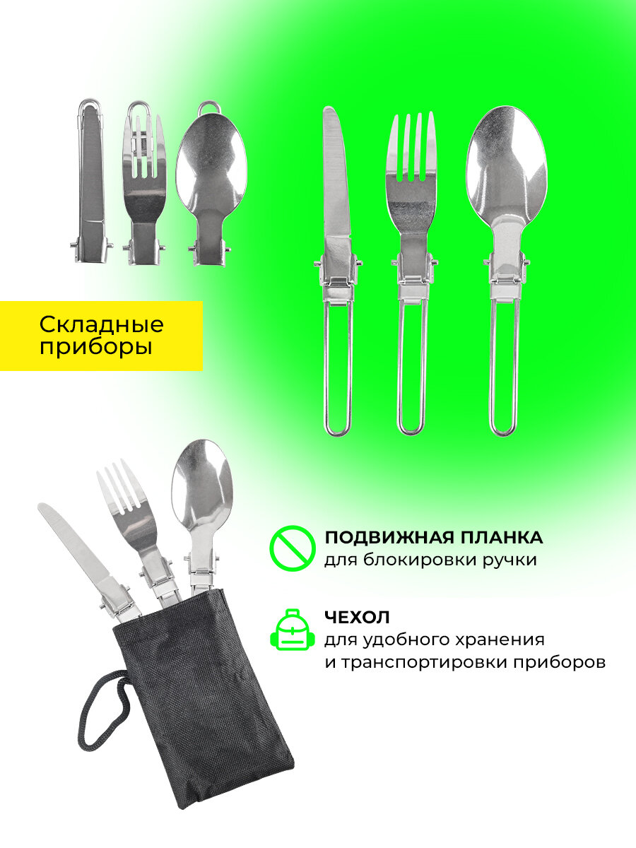 Набор туристической посуды 5 предметов для костра из анодированного алюминия — фото 1
