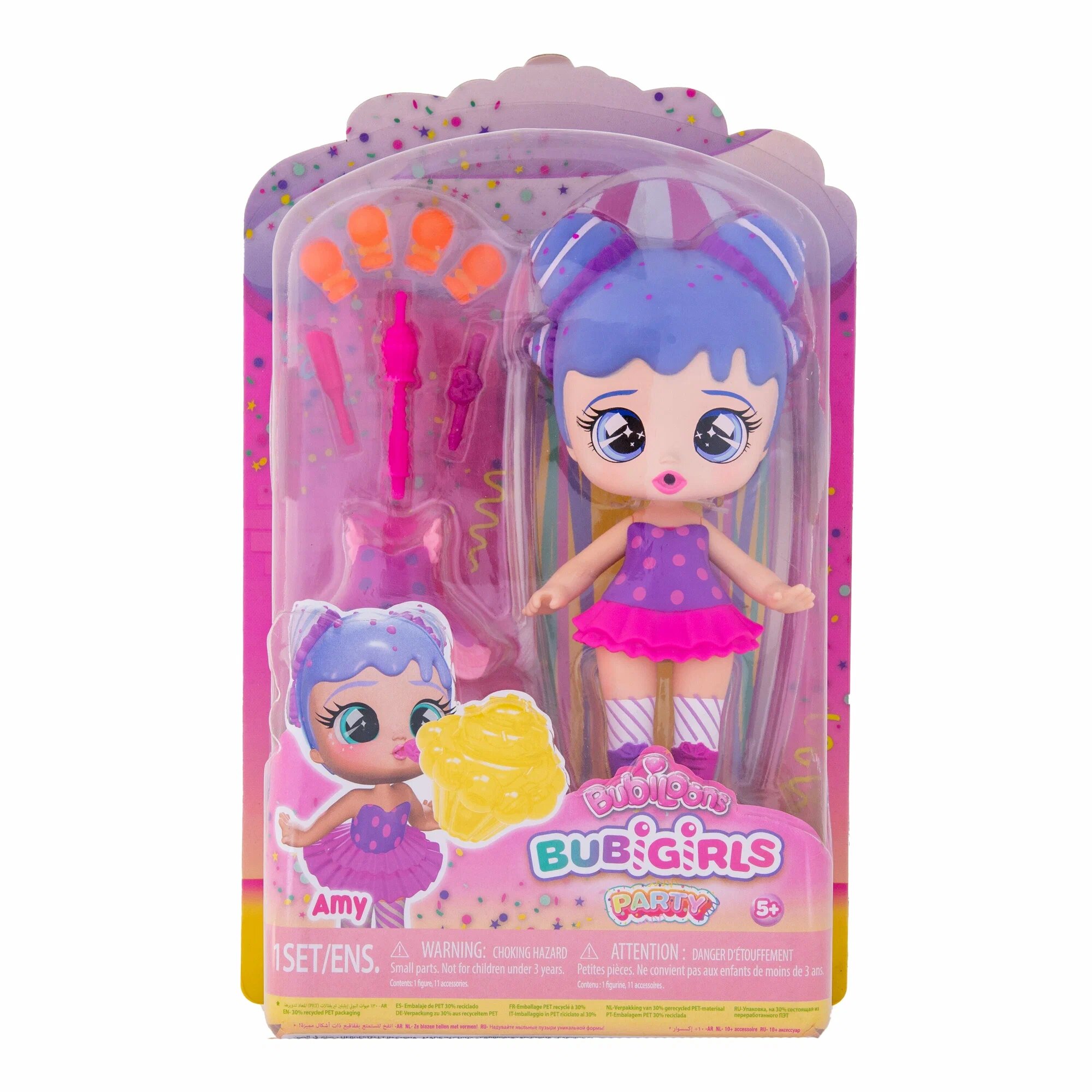 Кукла Bubiloons "Bubigirls Party Эми" IMC910980, с аксессуарами, для девочек 5-9 лет