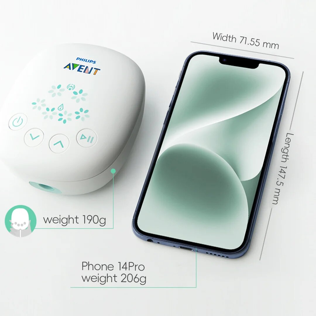 Картинки PHILIPS AVENT Электрический молокоотсос, 2 режима, перезаряжаемый через USB, бесшумный портативный молокоотсос, автоматический дояр, портативный молокоотсос, Розовый