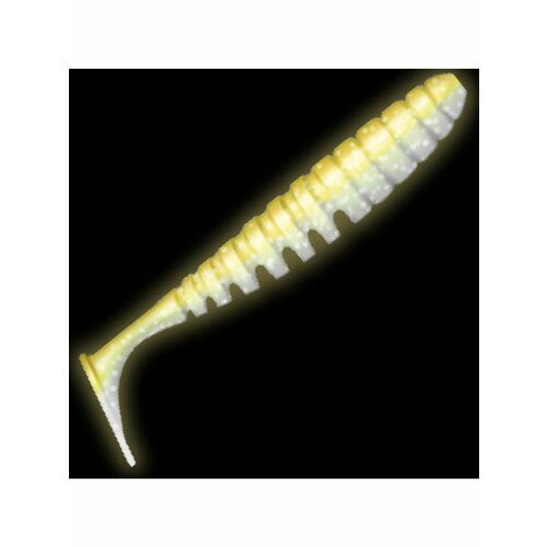 Приманка ZUB-SHAD 100 мм -4 шт, (цвет 404) желтый светящийся