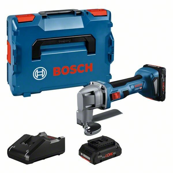 Аккумуляторные ножницы для листового металла Bocsh GSC 18V-16 E 2 аккумулятора ProCORE18V быстрая зарядка. & л-бокс