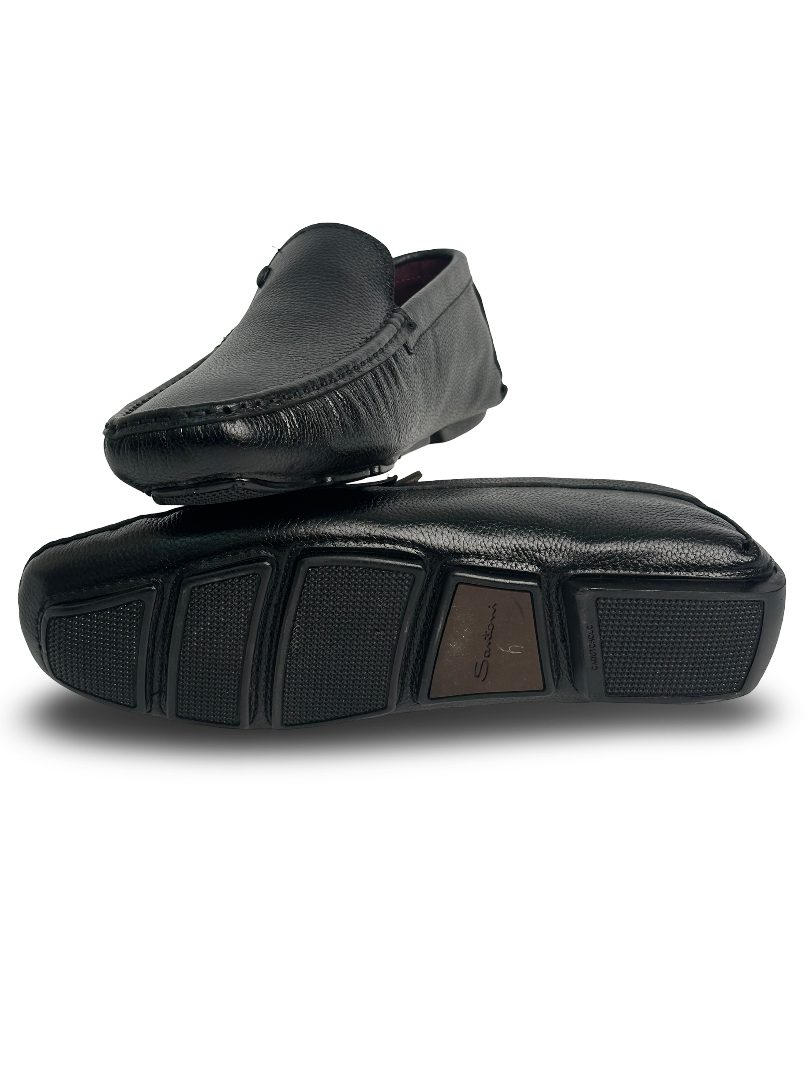 Мокасины  Santoni-uz, размер 40, темно-синий