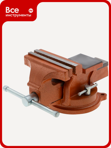 Изображение товара Слесарные поворотные тиски 125 мм с наковальней SPARTA 186255 для надежного зажима деталей