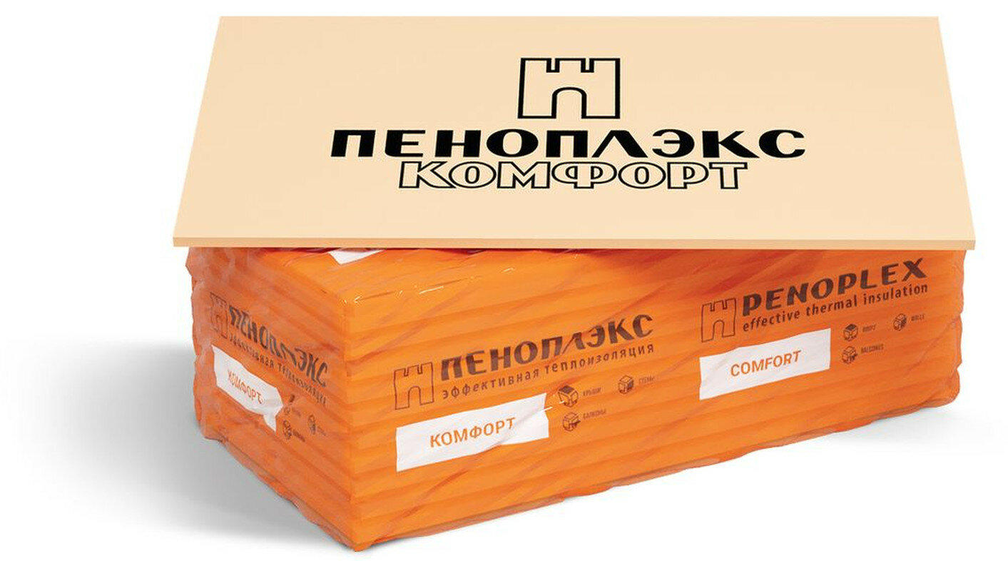 Экструзионный пенополистирол XPS ПЕНОПЛЭКС КОМФОРТ 1185х585х20 мм 1шт
