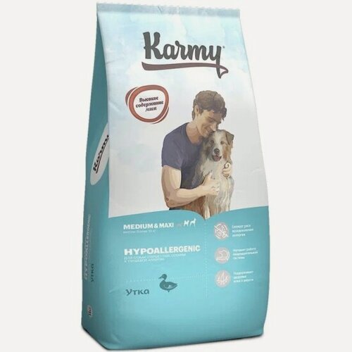 Изображение товара Корм сухой Karmy Hypoallergenic Medium & Maxi для собак средних и крупных пород, Утка 14кг