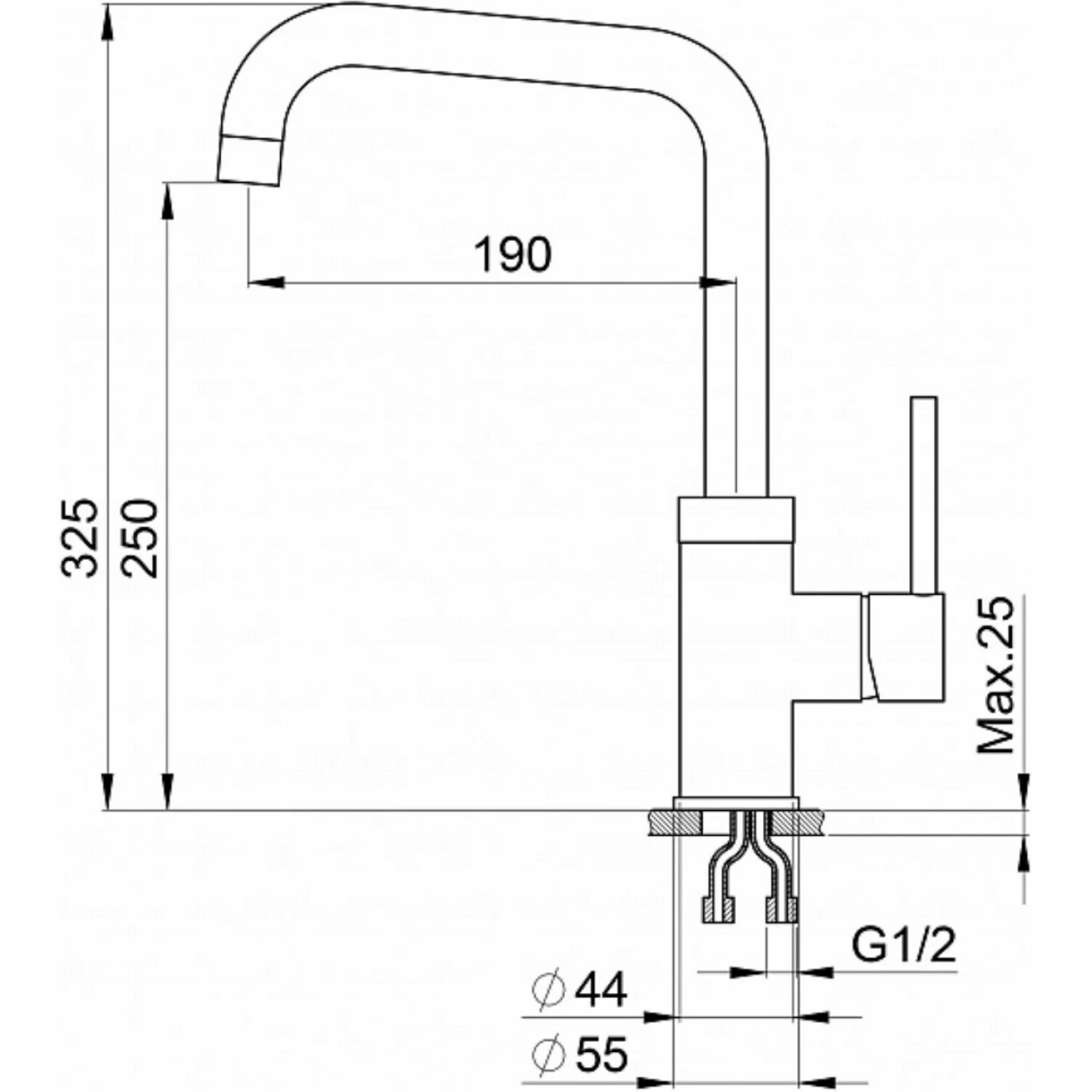 0041, турмалин, Смеситель Кухонный — фото 1