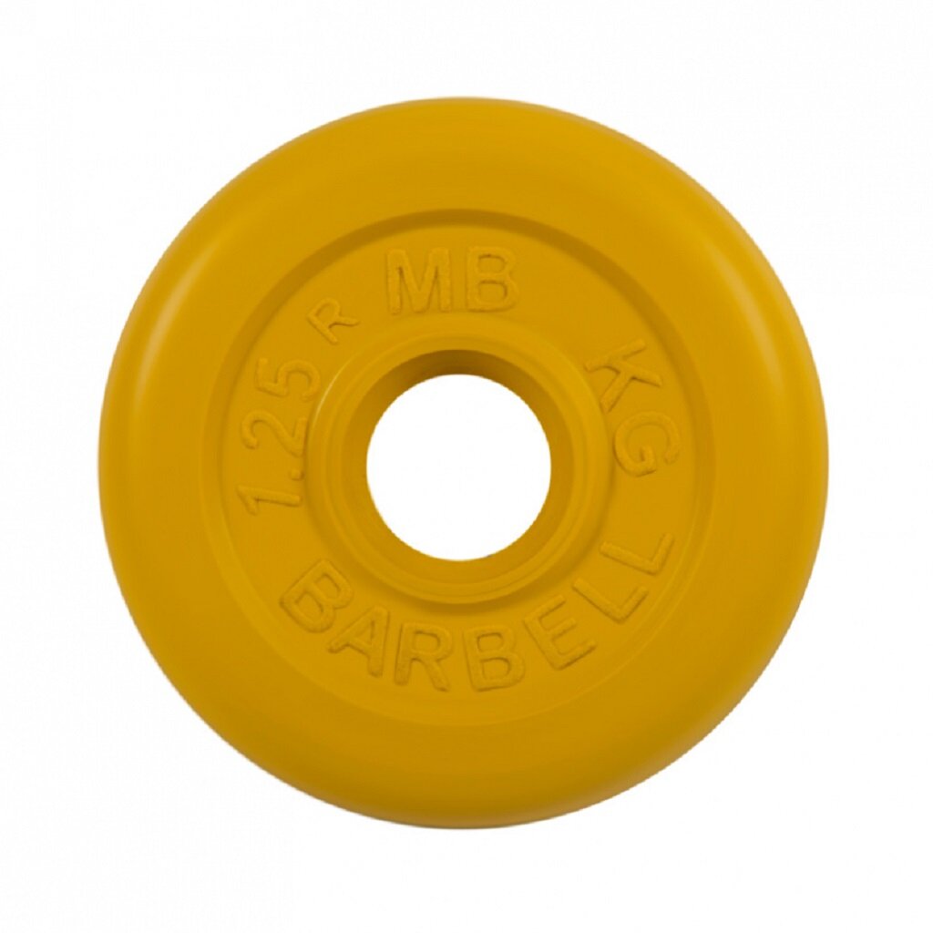 Блины для штанги и гантелей MB Barbell 15 кг 31 мм, стальная втулка, желтый