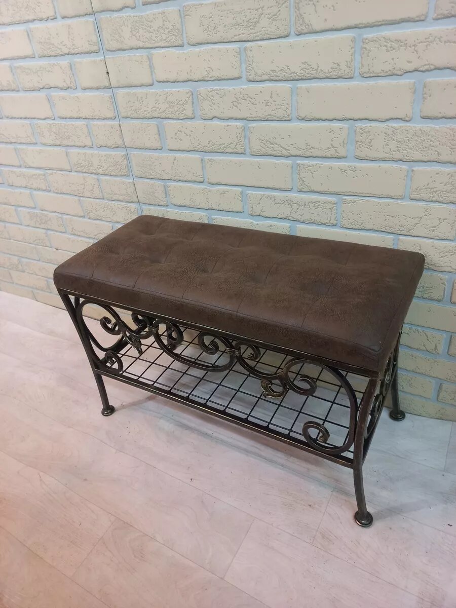 Кованая банкетка №60, Студия кованой мебели Нива, цвет коричневый — фото 1