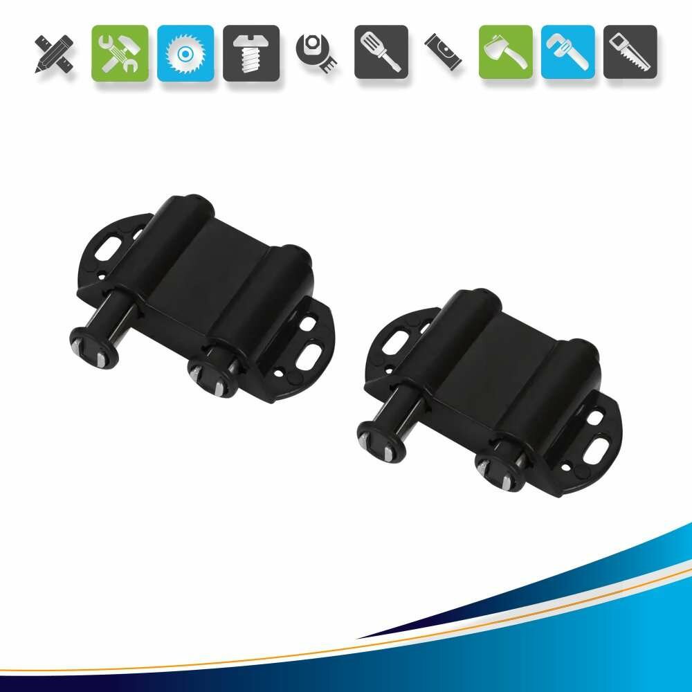 Держатель магнитный MH02 72.3x46.5 мм ПВХ для одного стеклянного фасада цвет чёрный 2 шт.