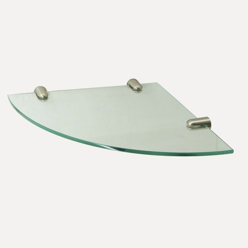 Изображение товара Полка для ванной WasserKraft, угловая, стекло, цвет никель, 1 уровень