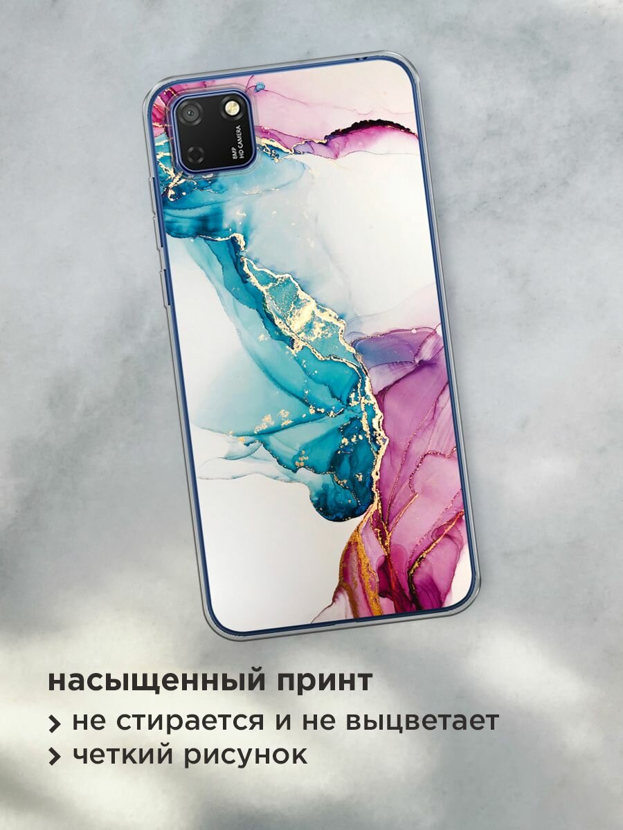 Чехол на Honor 9S/Huawei Y5p / Хонор 9S/Хуавей Y5p с принтом "Розовые разводы рисунок" — фото 1