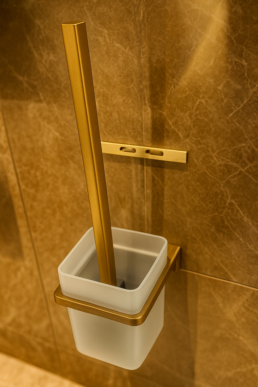 Ёрш сантехнический настенный матовое золото PM3109-2Go держатель для туалетного ерша