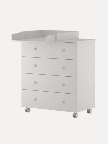 Изображение товара Пеленальный комод Nova 800/4 с ящиками для одежды, ЛДСП, белый